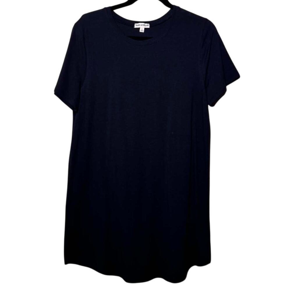 ZENANA OUTFITTERS BLACK CREW NECK T-SHIRT DRESS SIZE L